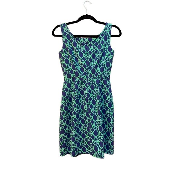 Lilly Pulitzer XS Sheath Dress "Evie" Engagement Rings Print Green Blue - Picture 3 of 9